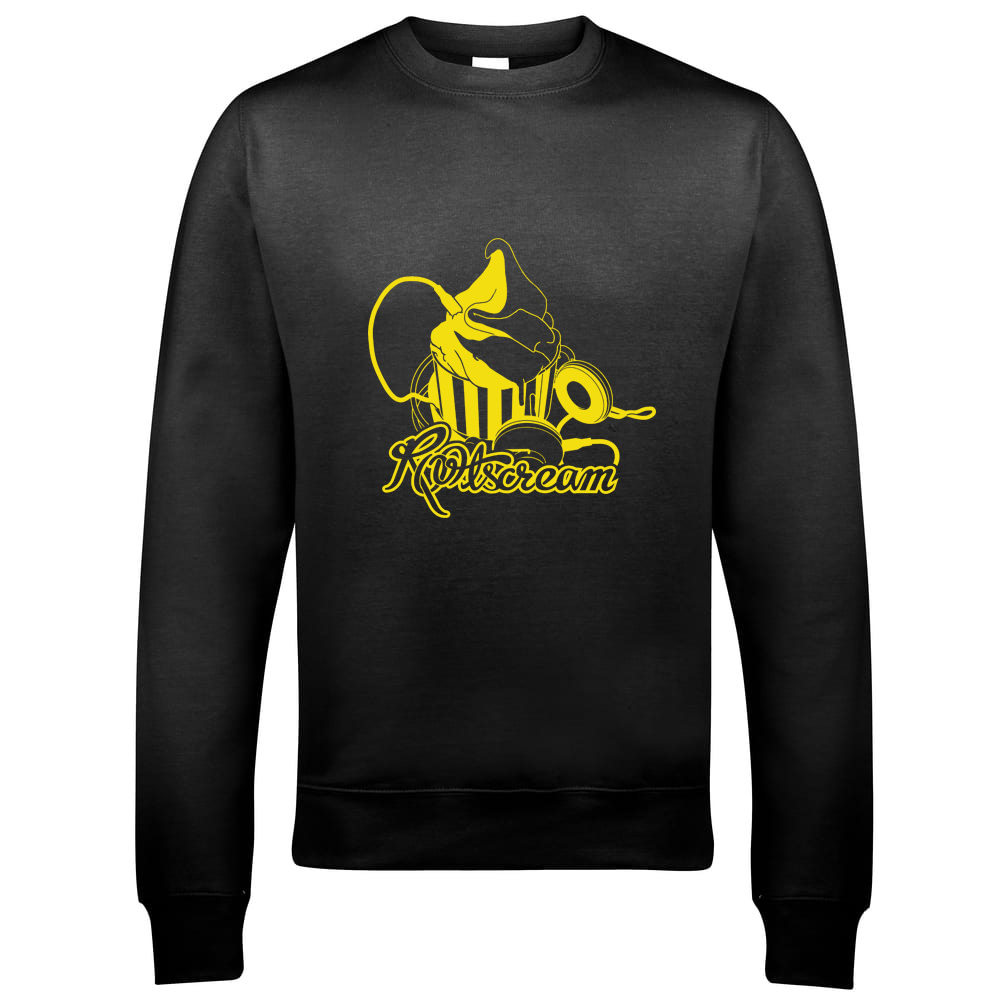 Sweat Shirt serie Rootscream black logo jaune