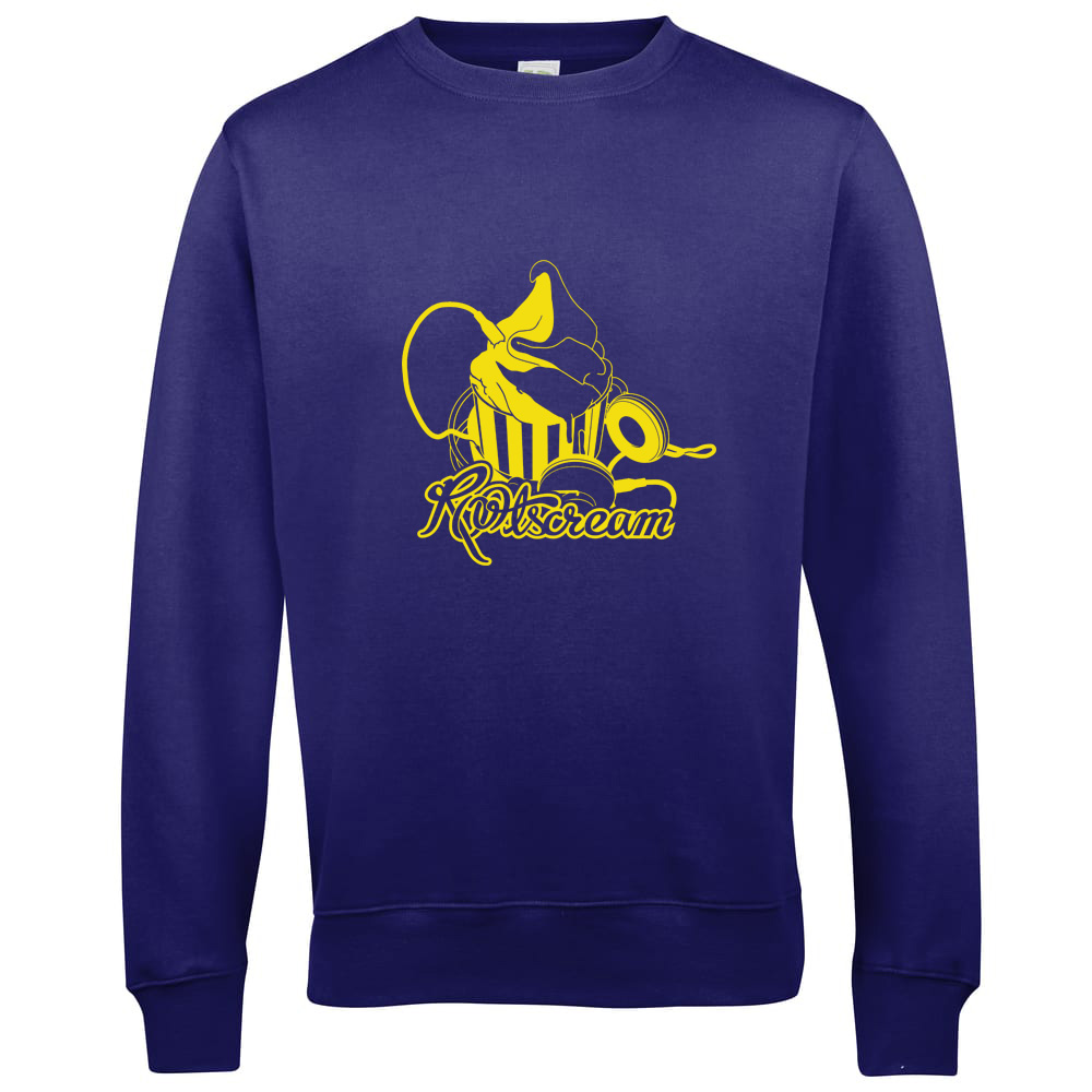 Sweat Shirt serie Rootscream violet logo jaune